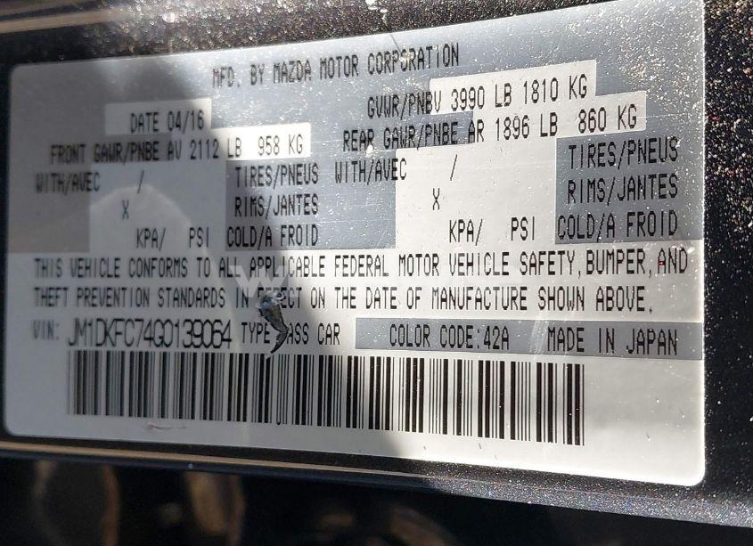 Photo 9 of 2016 Mazda Cx-3 TOURING (VIN JM1DKFC74G0139064)