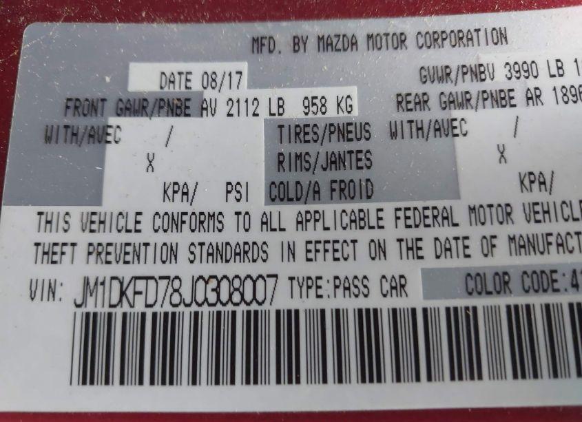 Photo 9 of 2018 Mazda Cx-3 GRAND TOURING (VIN JM1DKFD78J0308007)