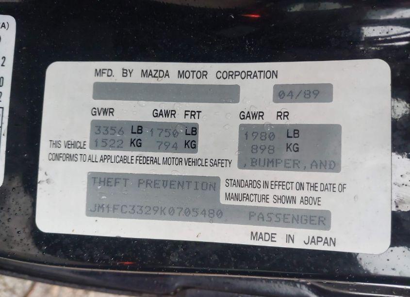 Photo 9 of 1989 Mazda Rx7 N/A (VIN JM1FC3329K0705480)