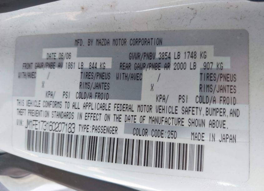 Photo 9 of 2006 Mazda Rx-8 6-SPEED SPORT AUTOMATIC (VIN JM1FE173160207183)