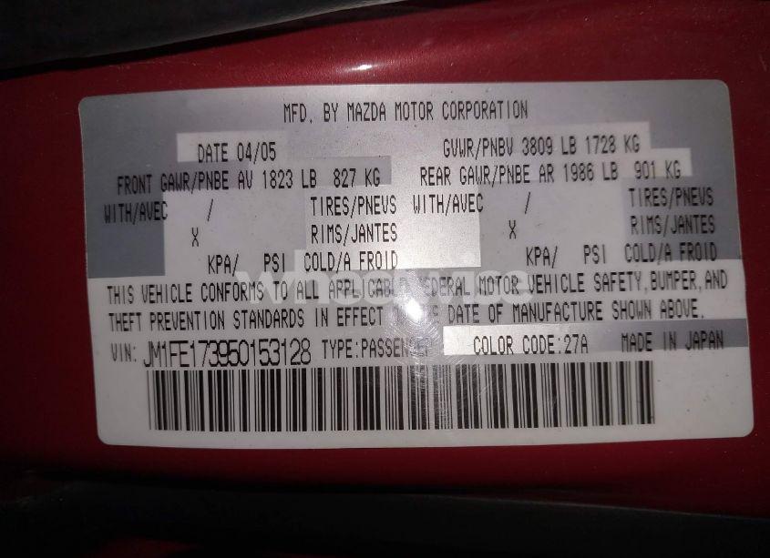 Photo 9 of 2005 Mazda Rx-8 6 SPEED MANUAL (VIN JM1FE173950153128)