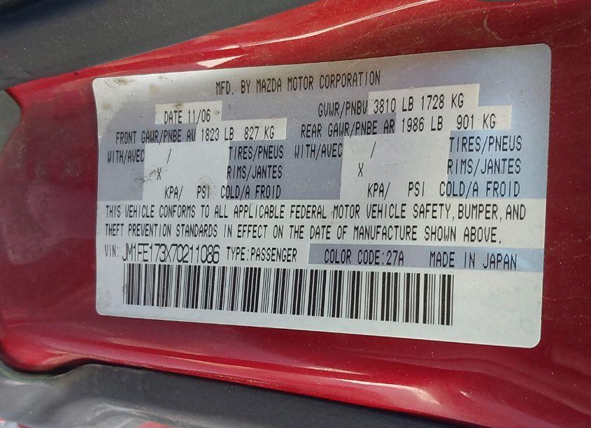Photo 9 of 2007 Mazda Rx-8 SPORT (VIN JM1FE173X70211086)