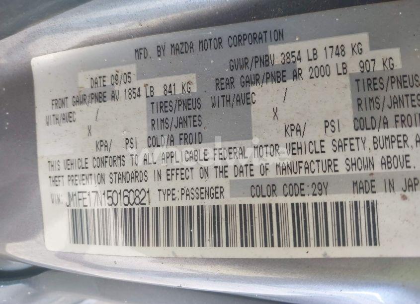 Photo 9 of 2005 Mazda Rx-8 SPORT AUTOMATIC (A4) (VIN JM1FE17N150160821)