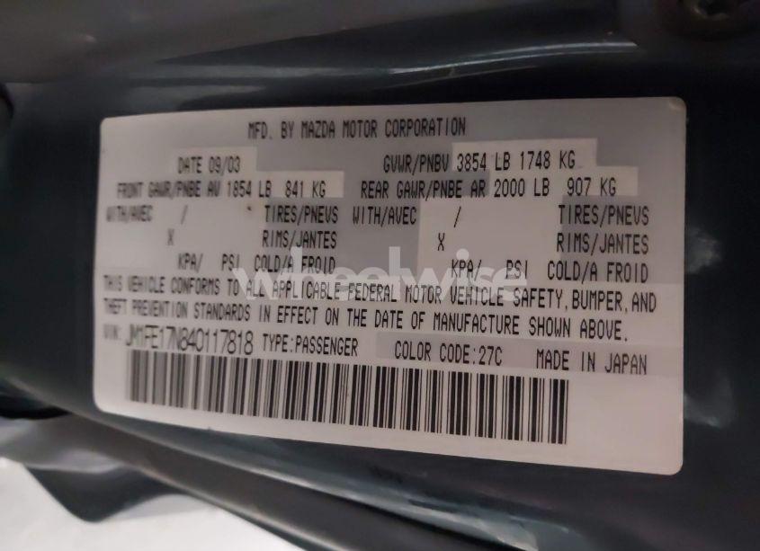 Photo 9 of 2004 Mazda Rx-8 SPORT AUTOMATIC (VIN JM1FE17N840117818)