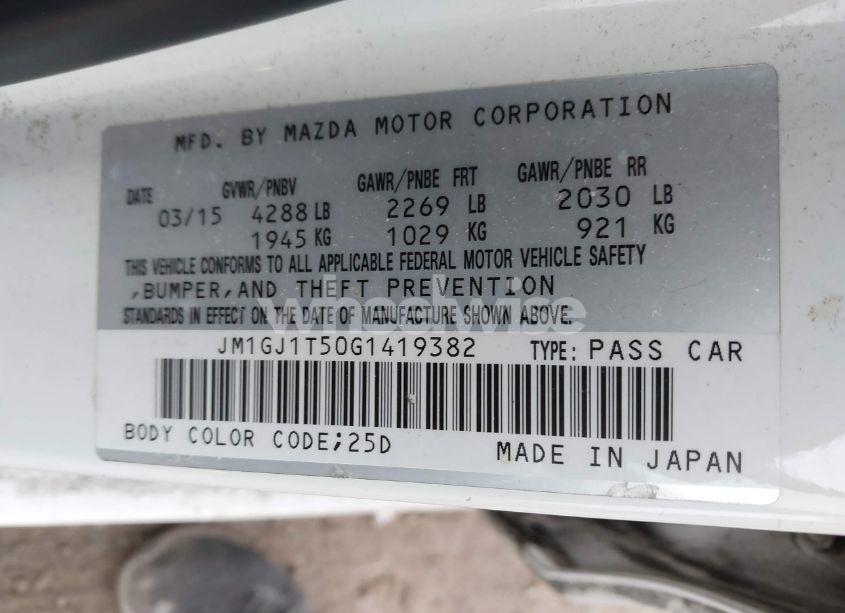 Photo 9 of 2016 Mazda Mazda6 I TOURING (VIN JM1GJ1T50G1419382)