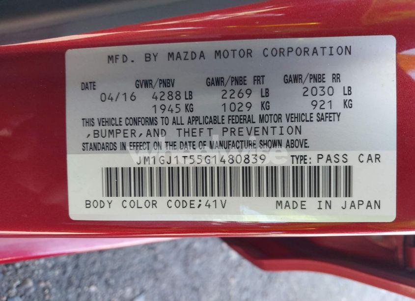 Photo 9 of 2016 Mazda Mazda6 I TOURING (VIN JM1GJ1T55G1480839)