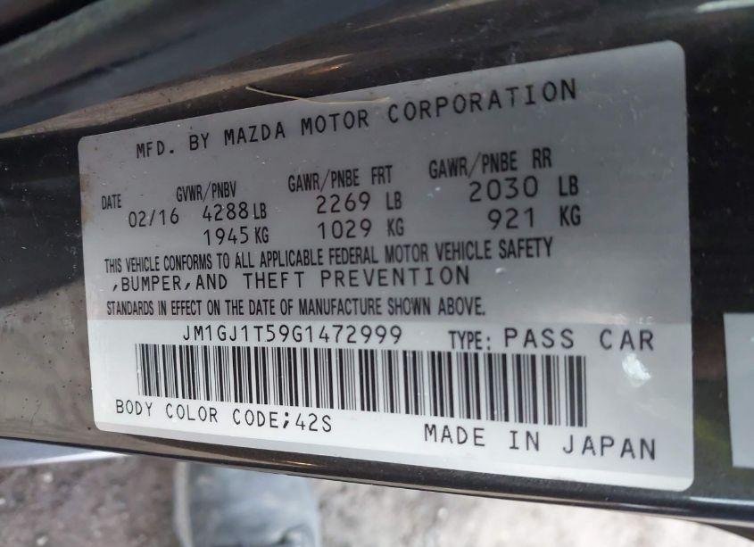 Photo 9 of 2016 Mazda Mazda6 I TOURING (VIN JM1GJ1T59G1472999)