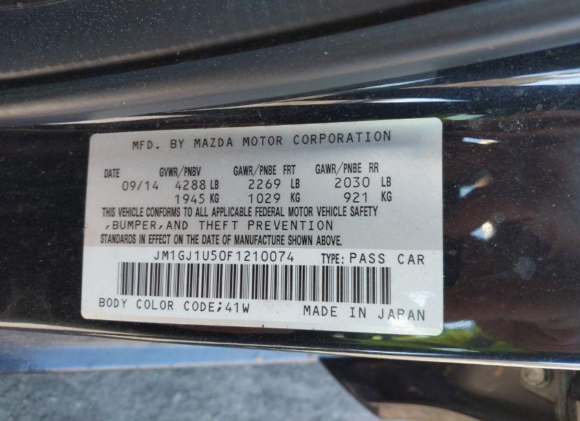 Photo 9 of 2015 Mazda Mazda6 I SPORT (VIN JM1GJ1U50F1210074)