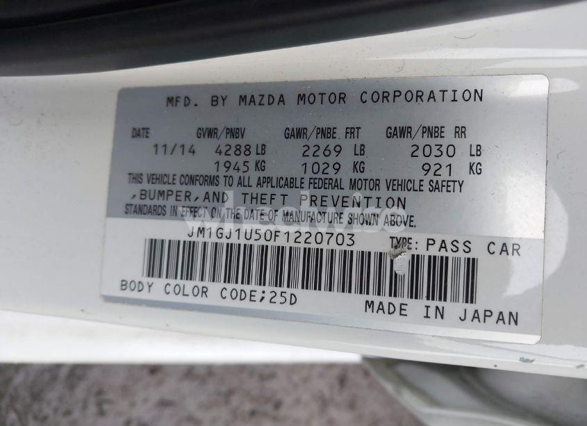 Photo 9 of 2015 Mazda Mazda6 I SPORT (VIN JM1GJ1U50F1220703)