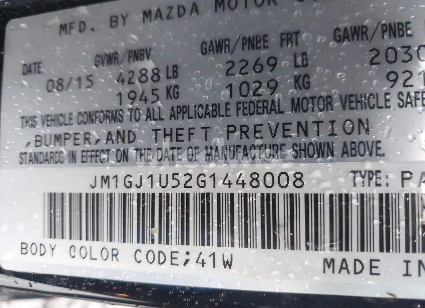 Photo 9 of 2016 Mazda Mazda6 I SPORT (VIN JM1GJ1U52G1448008)