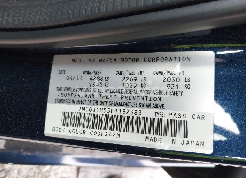 Photo 9 of 2015 Mazda Mazda6 I SPORT (VIN JM1GJ1U53F1182383)
