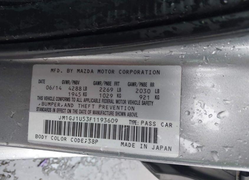 Photo 9 of 2015 Mazda Mazda6 (VIN JM1GJ1U53F1193609)