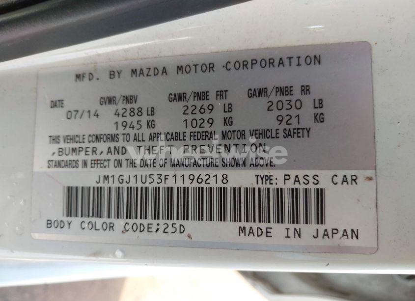 Photo 9 of 2015 Mazda Mazda6 I SPORT (VIN JM1GJ1U53F1196218)