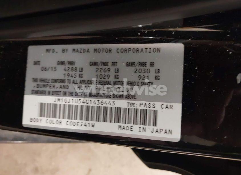 Photo 9 of 2016 Mazda Mazda6 (VIN JM1GJ1U54G1436443)