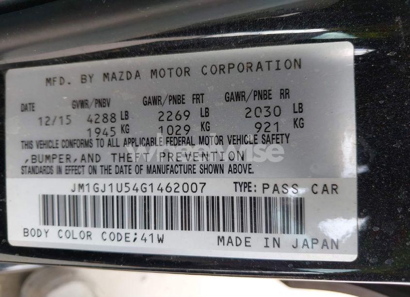 Photo 9 of 2016 Mazda Mazda6 I SPORT (VIN JM1GJ1U54G1462007)