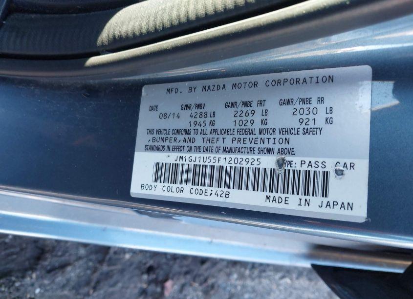 Photo 9 of 2015 Mazda Mazda6 I SPORT (VIN JM1GJ1U55F1202925)