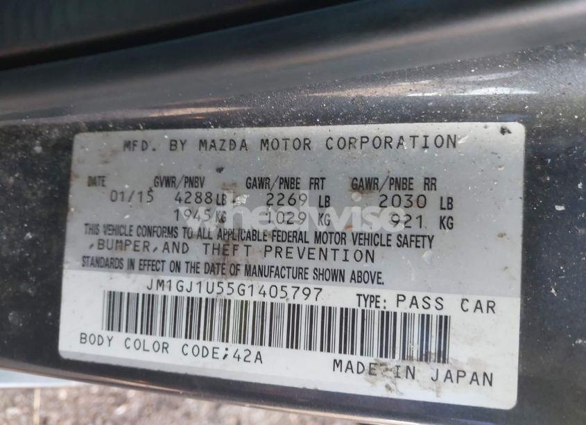 Photo 9 of 2016 Mazda Mazda6 I SPORT (VIN JM1GJ1U55G1405797)