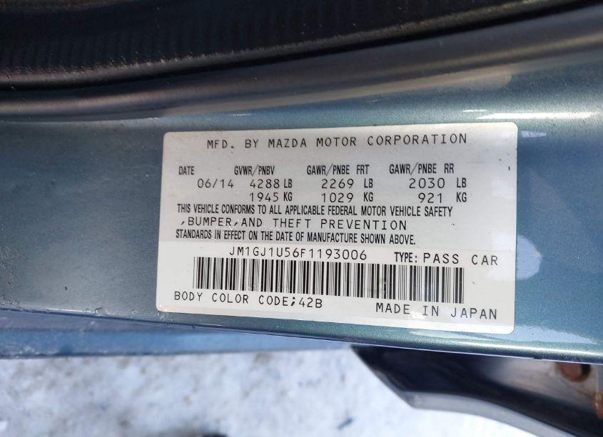 Photo 9 of 2015 Mazda Mazda6 I SPORT (VIN JM1GJ1U56F1193006)