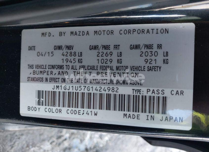 Photo 9 of 2016 Mazda Mazda6 I SPORT (VIN JM1GJ1U57G1424982)