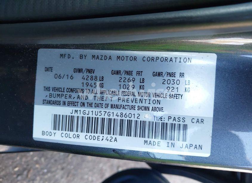 Photo 9 of 2016 Mazda Mazda6 I SPORT (VIN JM1GJ1U57G1486012)