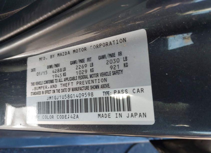 Photo 9 of 2016 Mazda Mazda6 I SPORT (VIN JM1GJ1U58G1409598)