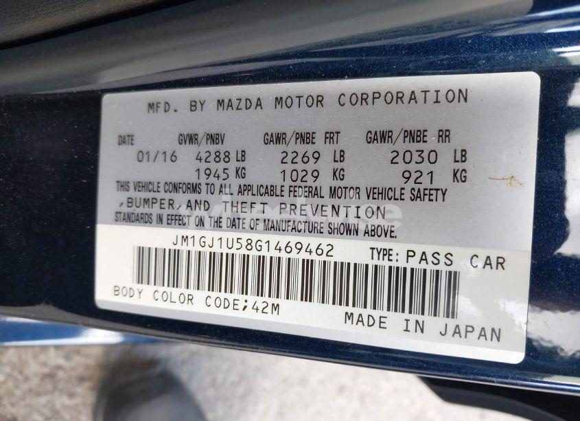 Photo 9 of 2016 Mazda Mazda6 I SPORT (VIN JM1GJ1U58G1469462)