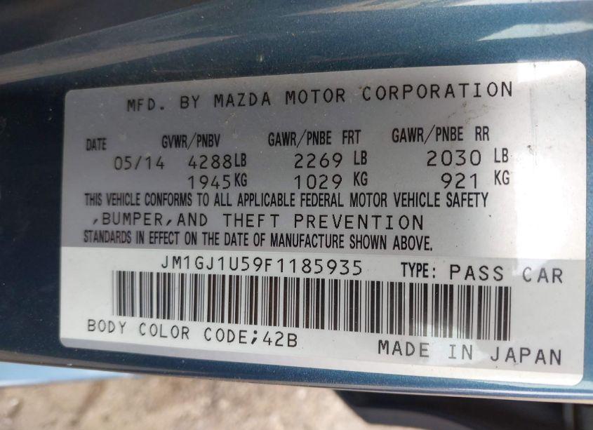 Photo 9 of 2015 Mazda Mazda6 I SPORT (VIN JM1GJ1U59F1185935)