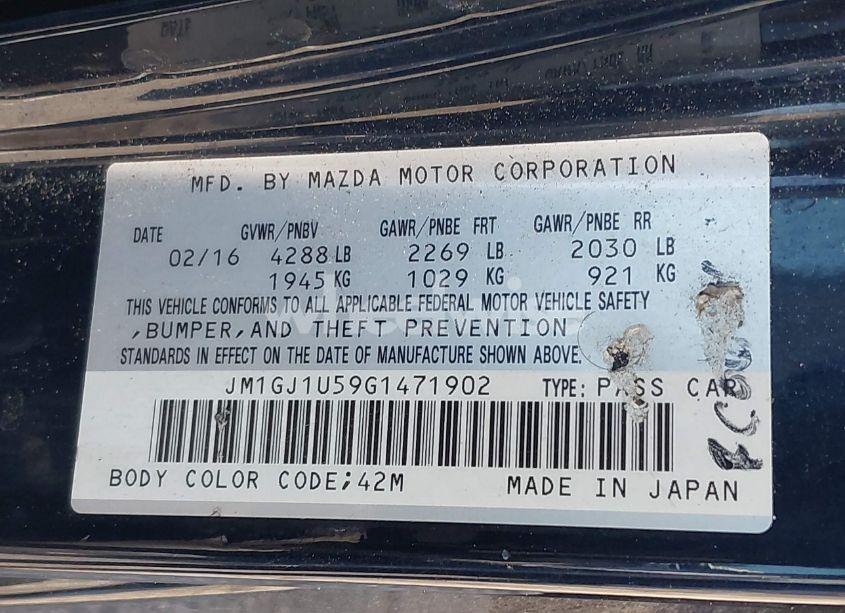 Photo 9 of 2016 Mazda Mazda6 (VIN JM1GJ1U59G1471902)