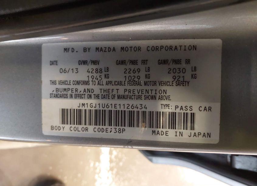 Photo 9 of 2014 Mazda Mazda6 I SPORT (VIN JM1GJ1U61E1126434)