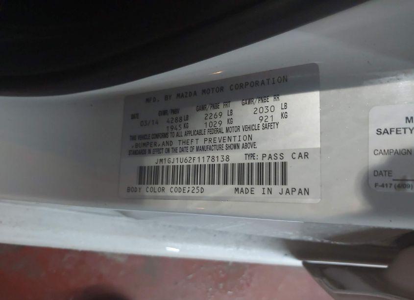 Photo 9 of 2015 Mazda Mazda6 I SPORT (VIN JM1GJ1U62F1178138)