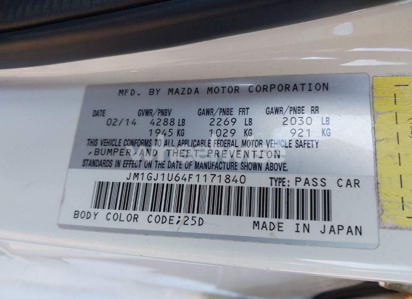 Photo 9 of 2015 Mazda Mazda6 I SPORT (VIN JM1GJ1U64F1171840)