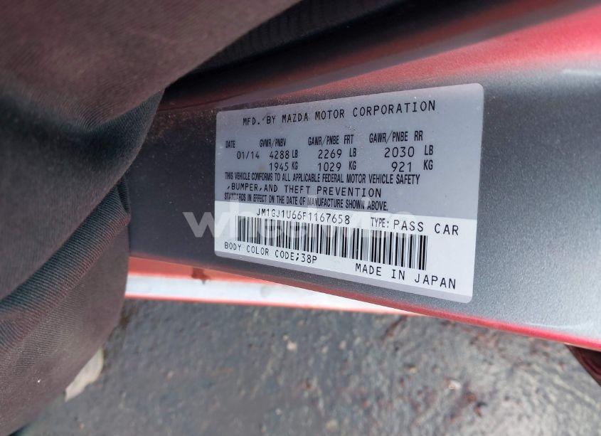 Photo 9 of 2015 Mazda Mazda6 I SPORT (VIN JM1GJ1U66F1167658)