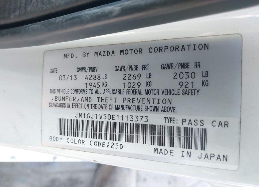 Photo 9 of 2014 Mazda Mazda6 I TOURING (VIN JM1GJ1V50E1113373)