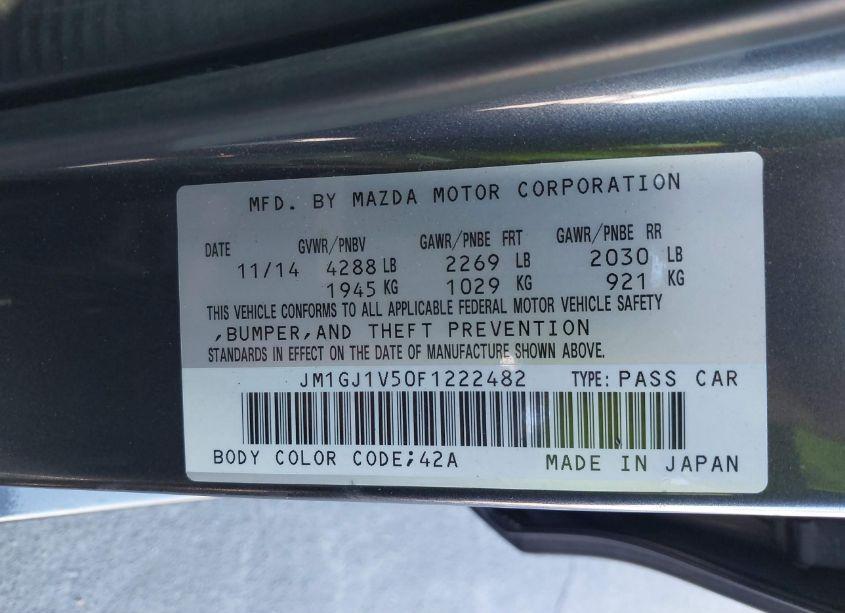 Photo 9 of 2015 Mazda Mazda6 I TOURING (VIN JM1GJ1V50F1222482)
