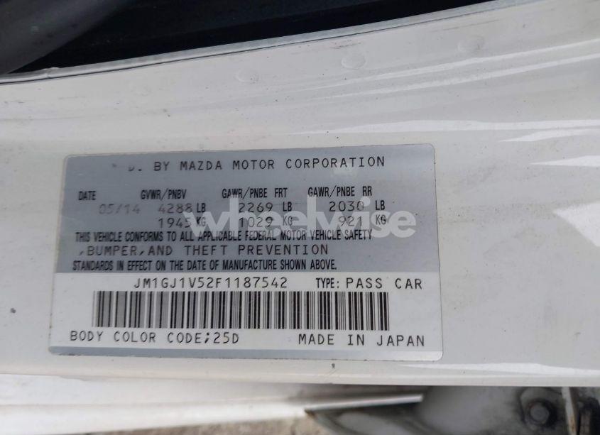 Photo 9 of 2015 Mazda Mazda6 (VIN JM1GJ1V52F1187542)