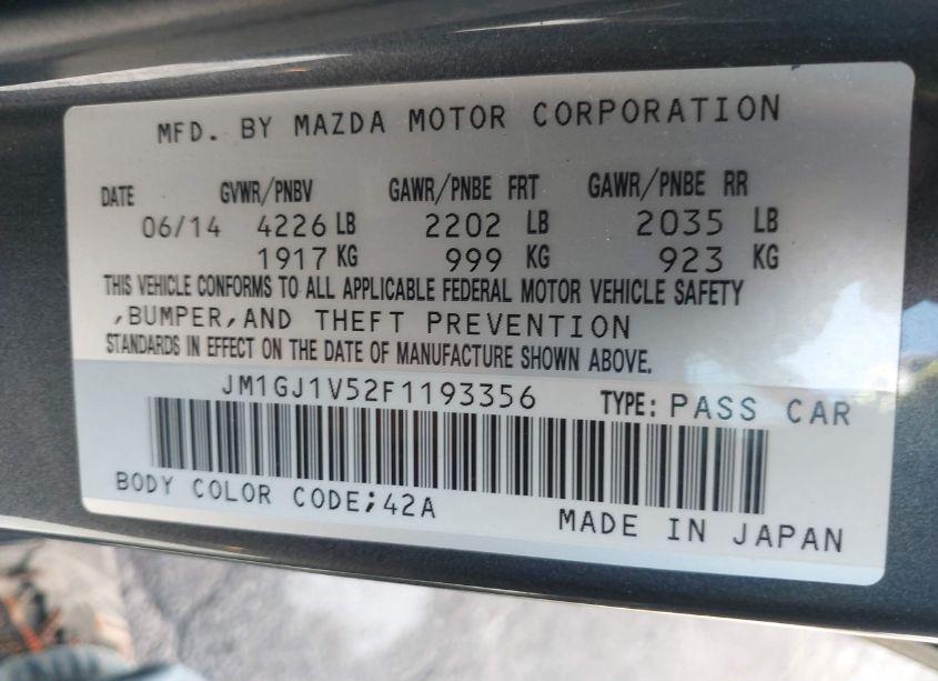 Photo 9 of 2015 Mazda Mazda6 I TOURING (VIN JM1GJ1V52F1193356)