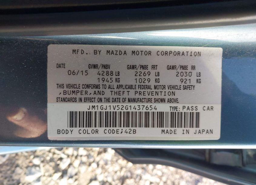 Photo 9 of 2016 Mazda Mazda6 I TOURING (VIN JM1GJ1V52G1437654)