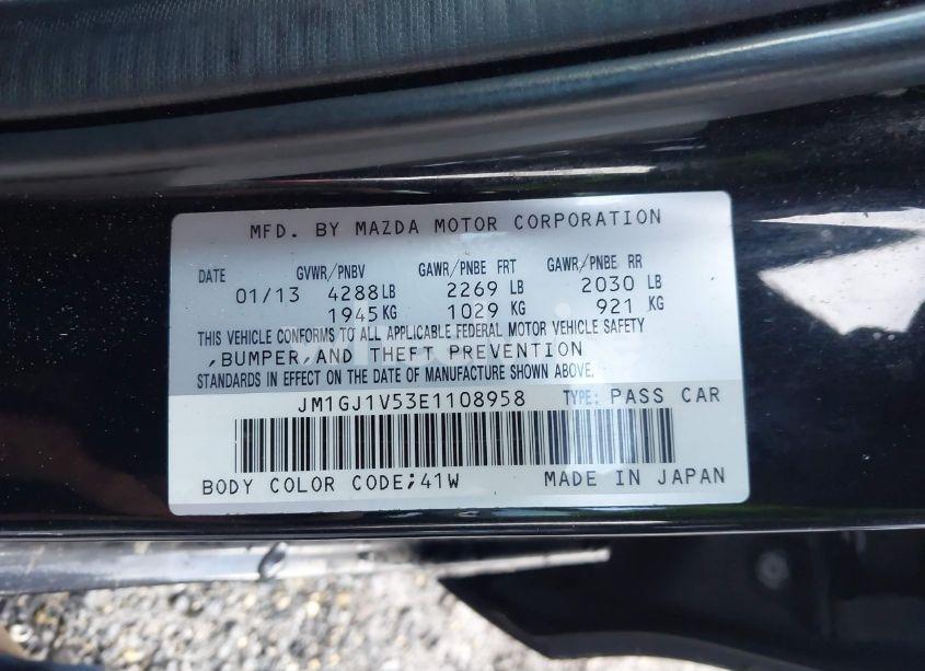 Photo 9 of 2014 Mazda Mazda6 I TOURING (VIN JM1GJ1V53E1108958)