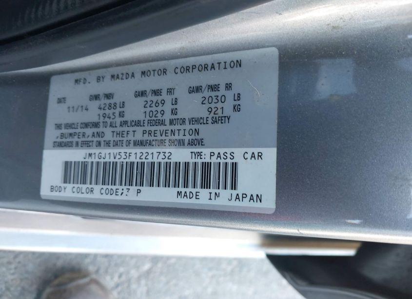 Photo 9 of 2015 Mazda Mazda6 I TOURING (VIN JM1GJ1V53F1221732)