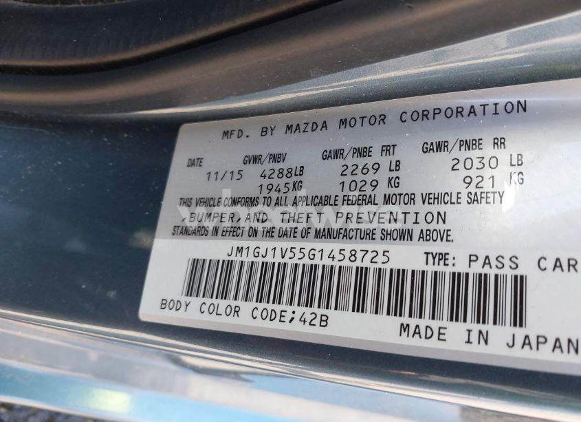 Photo 9 of 2016 Mazda Mazda6 I TOURING (VIN JM1GJ1V55G1458725)