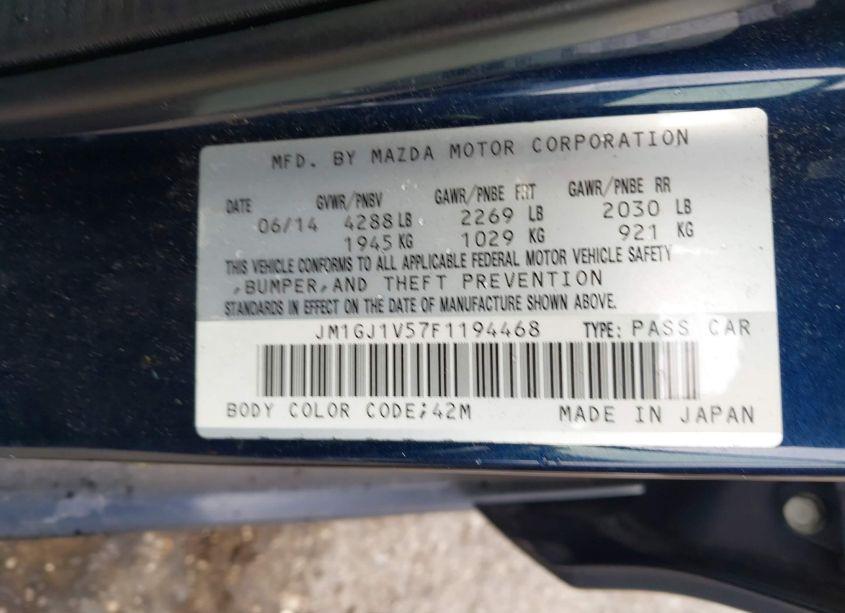 Photo 9 of 2015 Mazda Mazda6 I TOURING (VIN JM1GJ1V57F1194468)