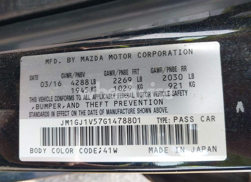 Photo 9 of 2016 Mazda Mazda6 I TOURING (VIN JM1GJ1V57G1478801)