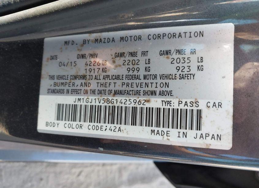 Photo 9 of 2016 Mazda Mazda6 I TOURING (VIN JM1GJ1V58G1425962)