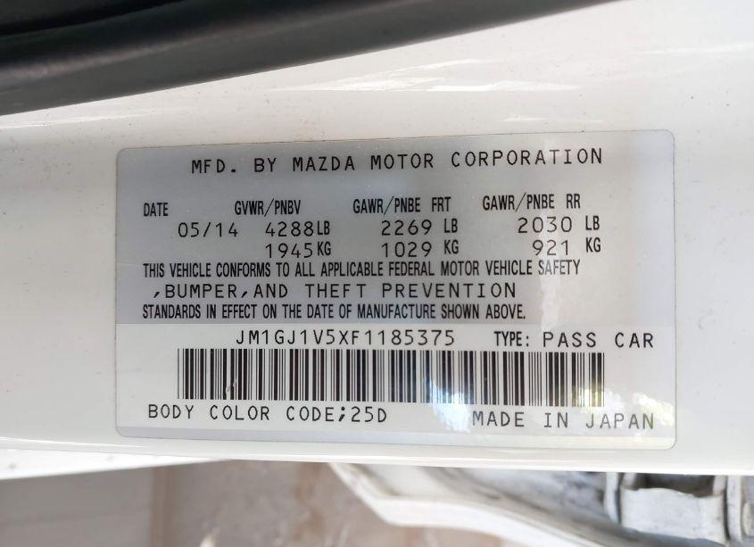 Photo 9 of 2015 Mazda Mazda6 I TOURING (VIN JM1GJ1V5XF1185375)