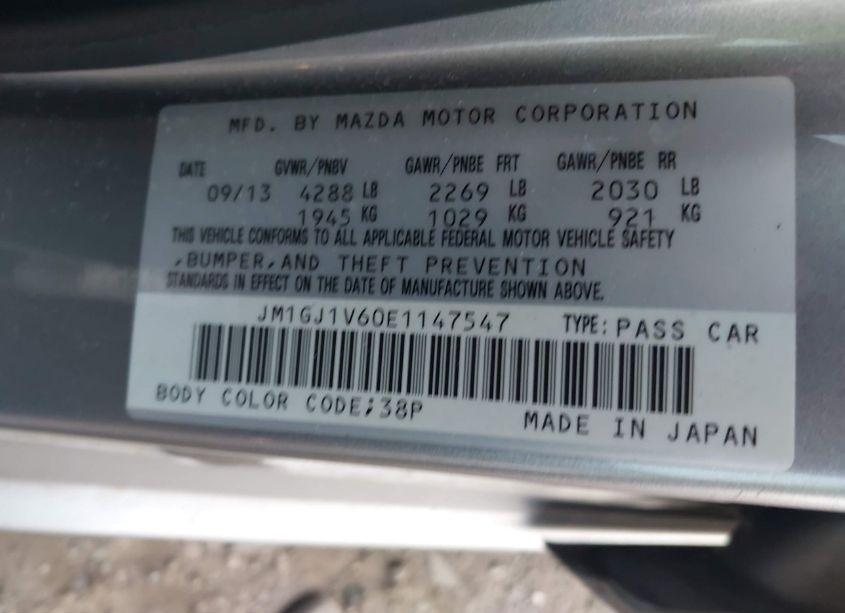 Photo 9 of 2014 Mazda Mazda6 I TOURING (VIN JM1GJ1V60E1147547)