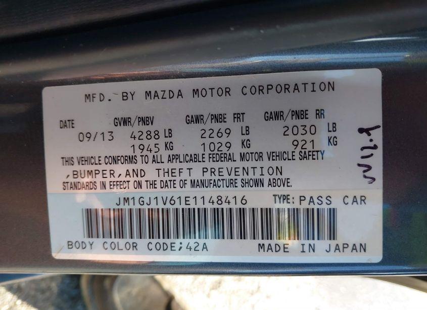 Photo 9 of 2014 Mazda Mazda6 I TOURING (VIN JM1GJ1V61E1148416)