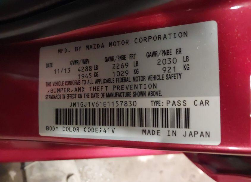 Photo 9 of 2014 Mazda Mazda6 I TOURING (VIN JM1GJ1V61E1157830)