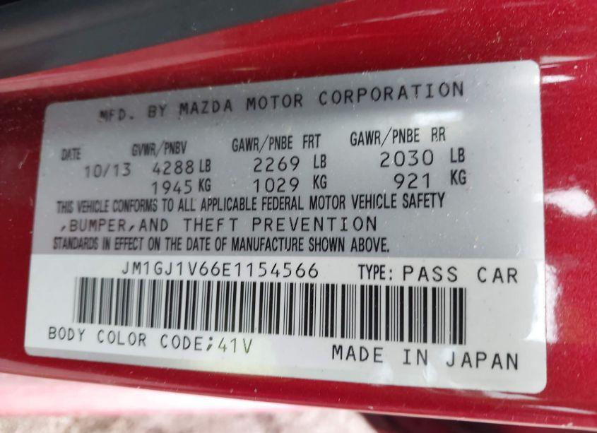 Photo 9 of 2014 Mazda Mazda6 I TOURING (VIN JM1GJ1V66E1154566)