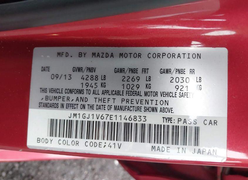 Photo 9 of 2014 Mazda Mazda6 I TOURING (VIN JM1GJ1V67E1146833)