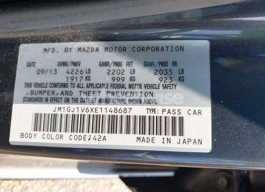 Photo 9 of 2014 Mazda Mazda6 I TOURING (VIN JM1GJ1V6XE1148687)